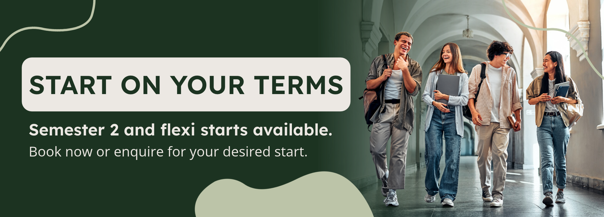 Start on Your Terms Banner for Desktop