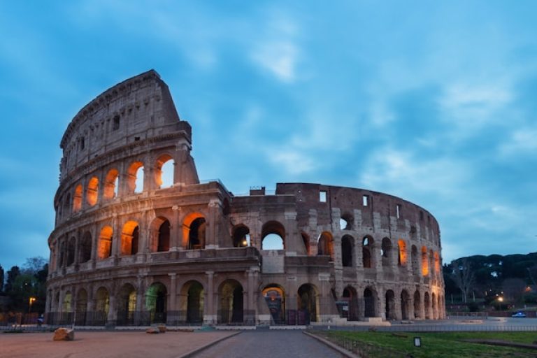 The Colluseum in Rome at evening time